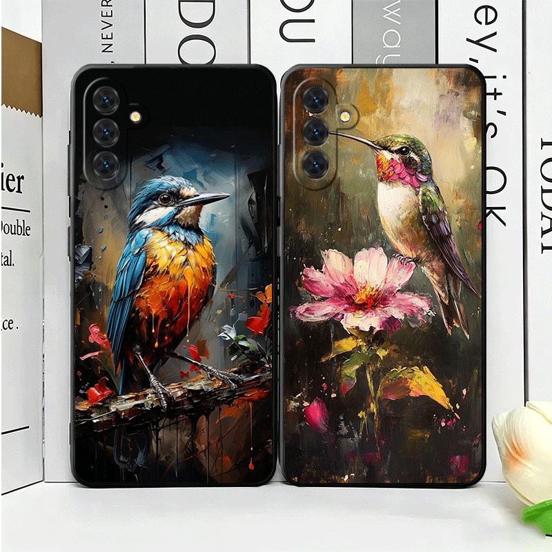 Bird Oil Painting Style Soft Phone Case for Samsung A17 A37 A57 A16 A26 A36 A56 A15 A25 A35 A55 A14 A24 A34 A54 A13 A23 A33 A53