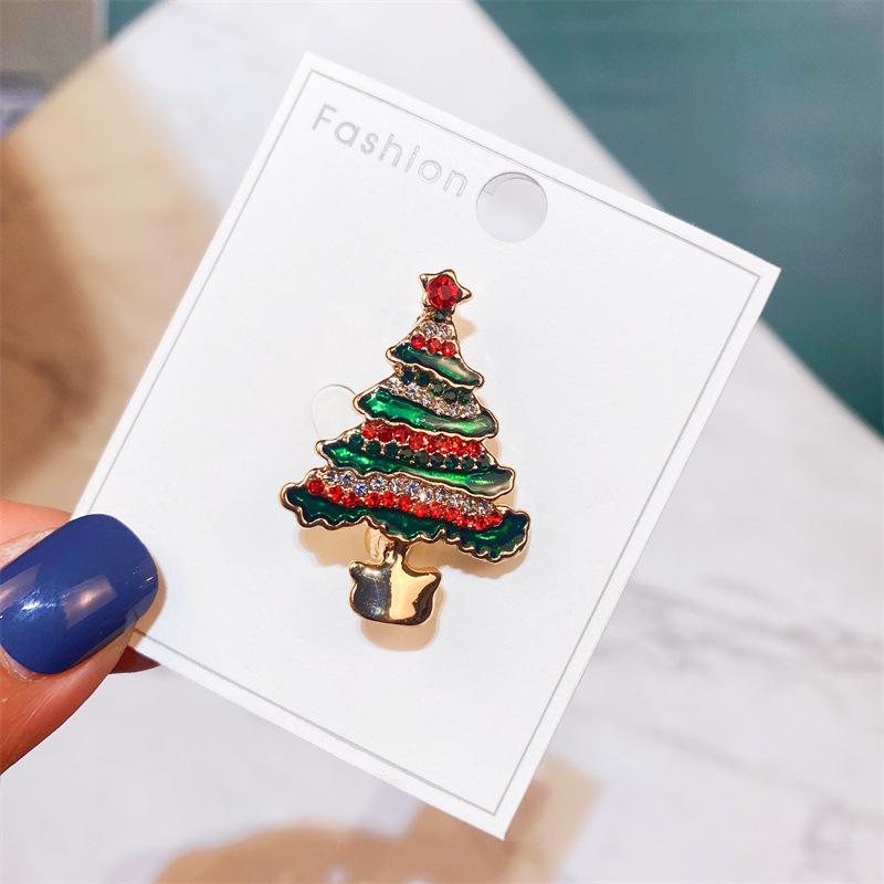 Yimu Alloy Christmas Brooch - Santa Claus & Tree Ornament Corsage