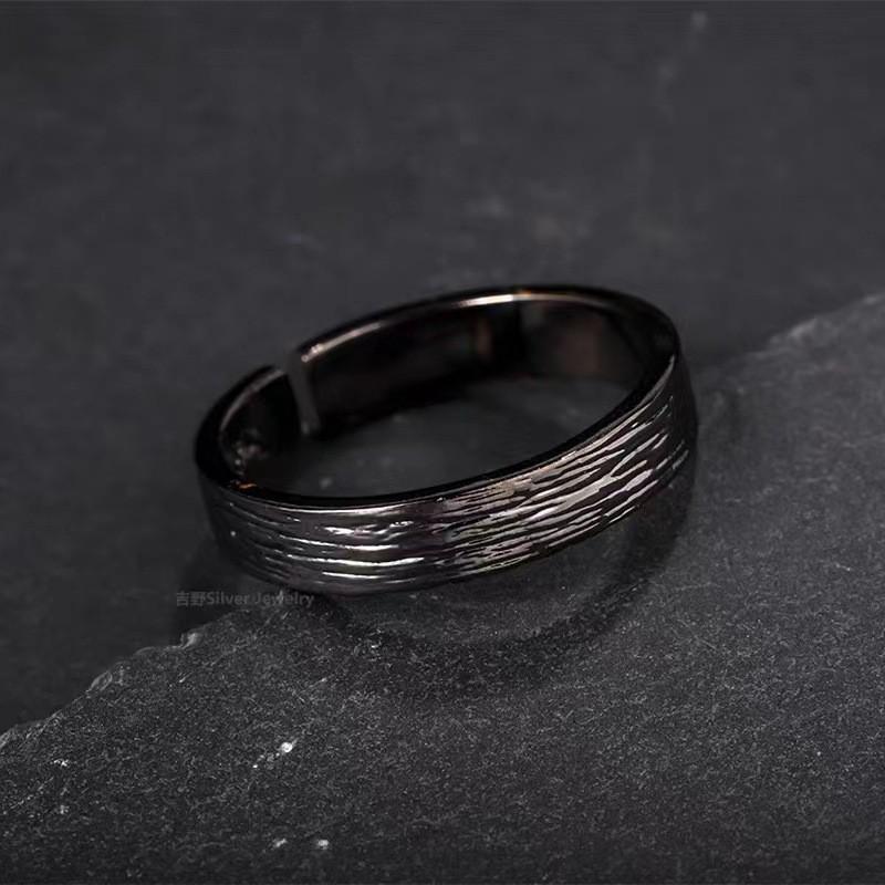 Adjustable Silver-Plated Geometric Ring Men Women Minimalist Vintage Style Moon Motif Finger