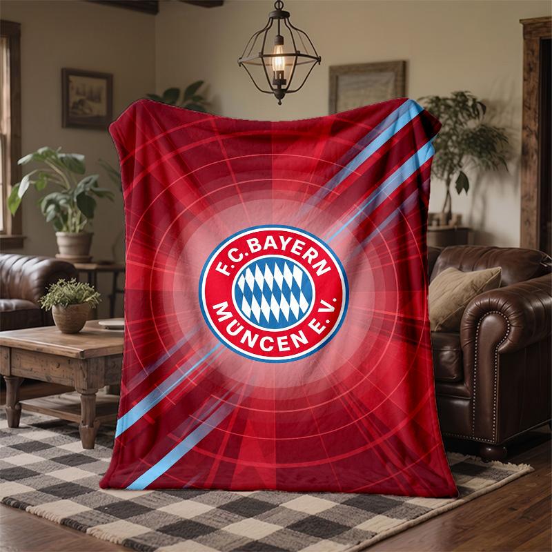 Bayern Munich Theme Fleece Blanket Cozy Soft Plush Blanket For Bedroom Couch Travel