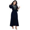 Women's Blue Water Drop Rhinestone Suede Evening Gown Robe