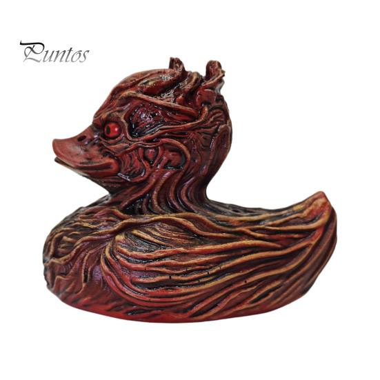 Unique Trendy Collectible Halloween Horror Duck Figurine, Devil Animal Resin Statue, Retro Gothic Style Gift Desktop Decor for Shelf Desk Car Creative