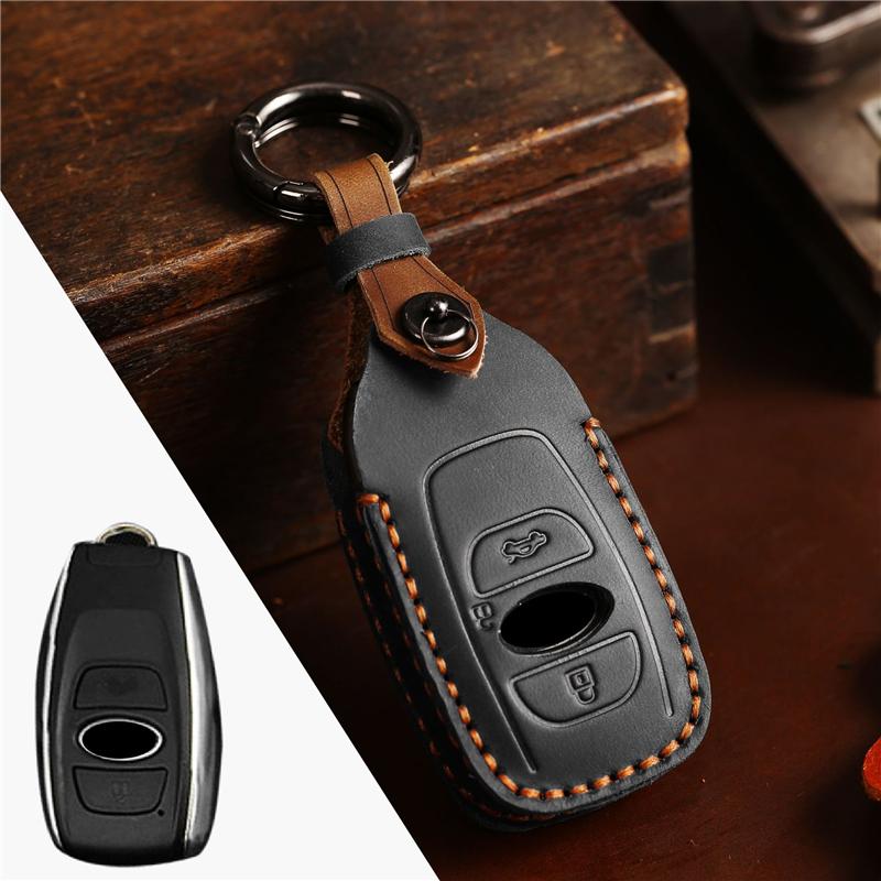 High Quality Leather Car Remote Key Cover Case Holder Protector Shell For Subaru WRX Forester Crosstrek Outback BRZ Legacy 2024