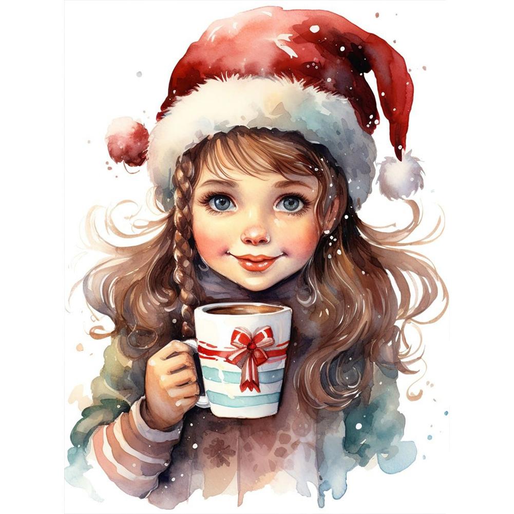 

5D DIY Full Round Drill Diamond Painting Girl Who Drinks Coffee Kit Home Decor