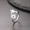 Sweet Flower Bird Ring Fashion Gold Fade Resistant Jewelry