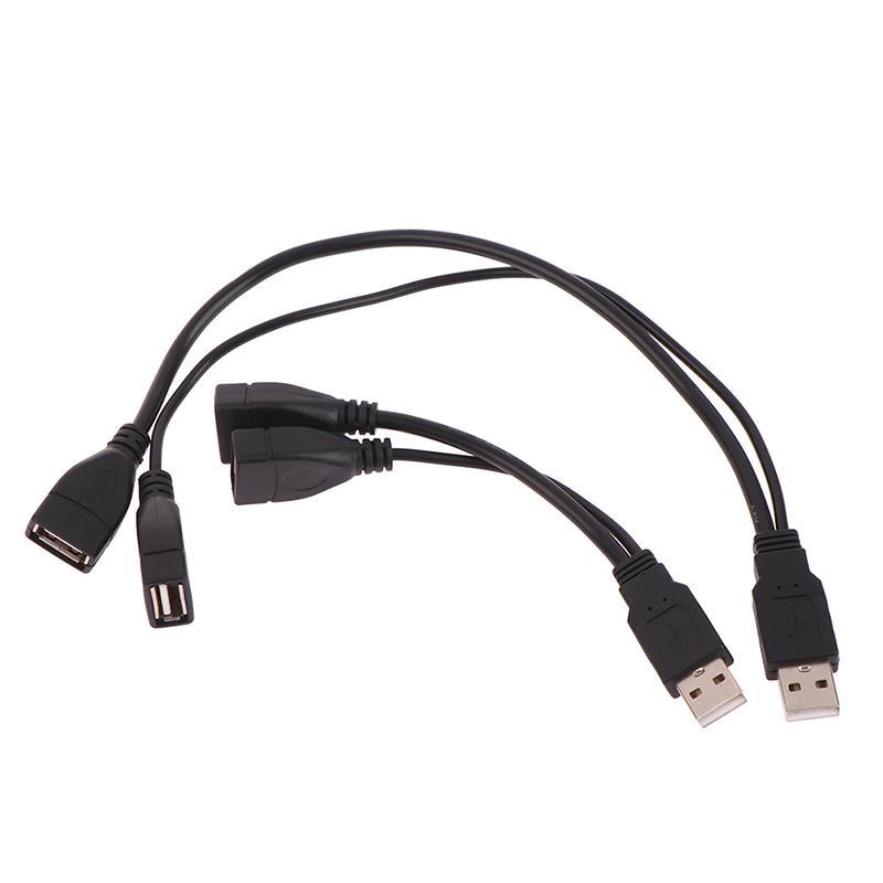 1Pc 15/30cm Male Plug To 2 Female Socket USB 2.0 Extension Line Data Cable Power Adapter Converter Splitter USB 2.0 Cable