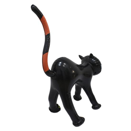 Inflatable Black Cat Halloween Decoration Leak-Proof Inflatable Cat Blow-up Standing Cat Ornament for Home Indoor Yard Garden Decoration