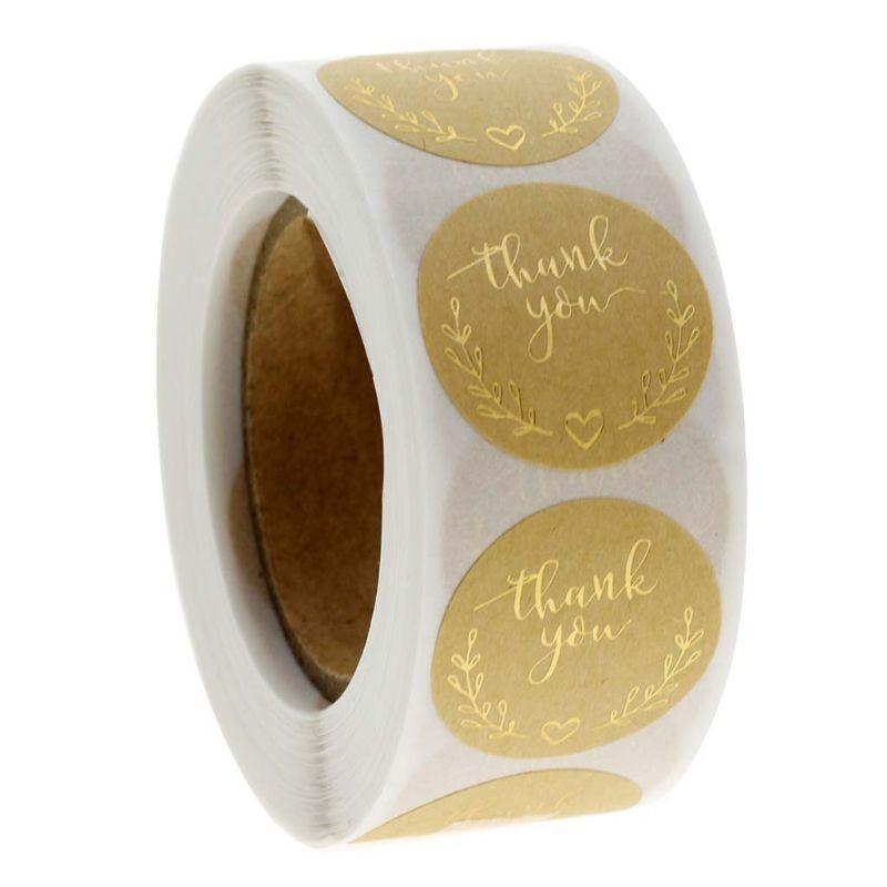 Thank You Stickers 500pcs/roll Wreath Gift Envelopes Biscuit Cooking Wrapping