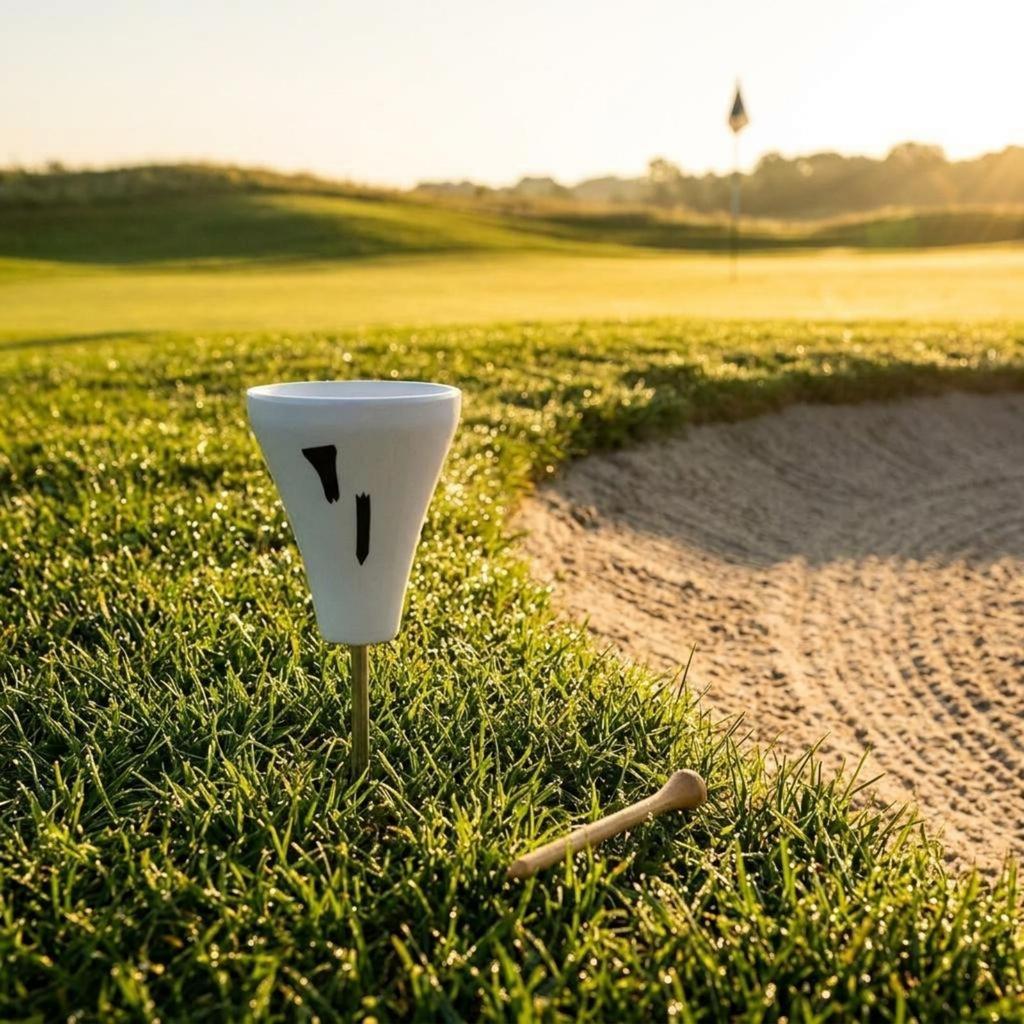 Golf Tee Marker Pointed Metal Stake CupShaped Open rims Athletic Gear