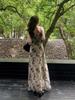 New Chinese ink butterfly printing suspender dress femininity long skirt 2026 summer new