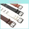 Street Style Punk Belt In Faux Leather With Double Row Hole For Men Women Casual And Party Looks