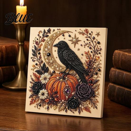 3D Faux Pearl Pumpkin Witch 2Pcs Halloween for Adults Art Craft Art Ghost Crow Painting