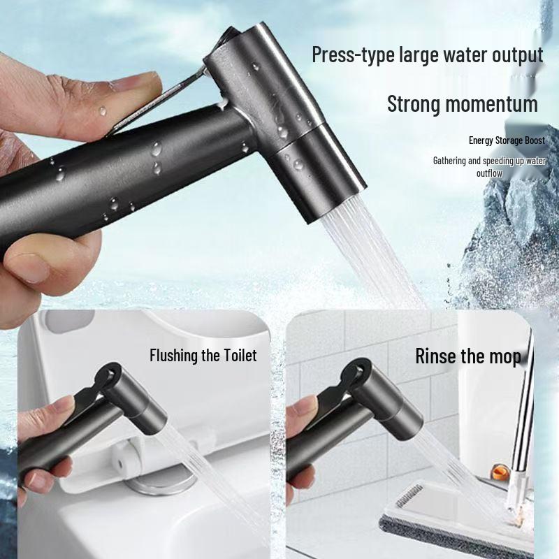 Set Spray Bidet WC a Doppia Uscita in Acciaio Inossidabile con Valvola Angolare