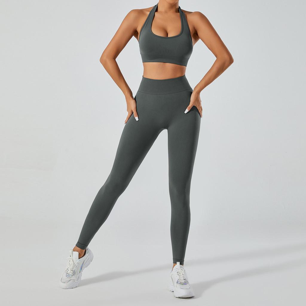Seamless Yoga Set For Women With Quick Dry Fabric Perfect For Running And Fitness Activities