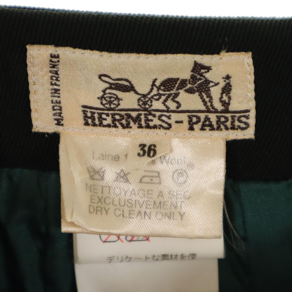 Hermes Made In France Midi Length Tight Skirt 36 Deep Green Women Used