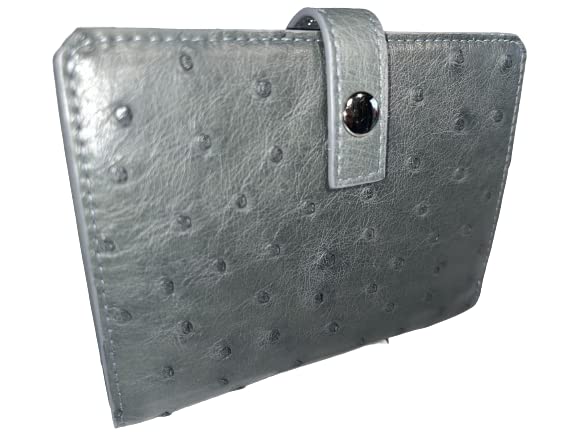 

Genuine Ostrich Leather Full-Point Bifold Wallet with Card Case TK-30CW101 (Gray)