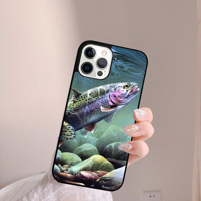 BROWN TROUT FISHING FISH Phone Case Back Cover for IPhone 18 17 Air 16 15 14 13 11 12 Pro Max Plus Shell Coque