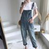 Korean Style Cat Paw Women’s Denim Overalls, Spring/Summer 2026, Cute Loose-Fit Cropped Pants