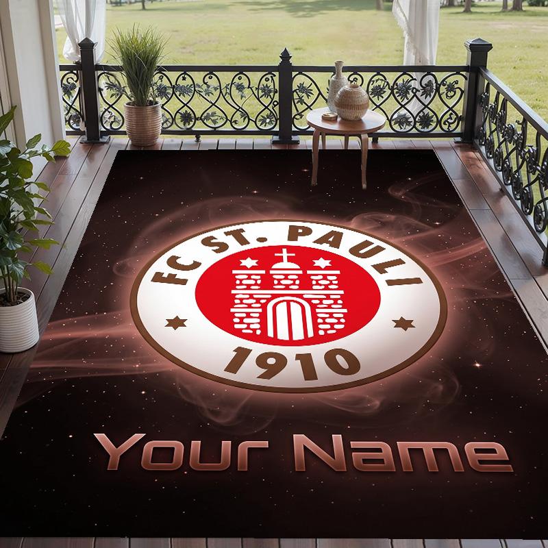 Custom Text Printed Rug FC St. Pauli Non Slip Floor Carpet For Home Room Decor