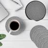 8 Pcs Desktop Decor Silicone Coasters With Holder Heat Resistant Pad Drink Cup Mat  Coffee Table