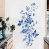 Niebieski Kwiat Peonii Samoprzylepna Usuwalna Naklejka Ścienna do Salonu Sypialni Przedpokoju Wystrój Domu