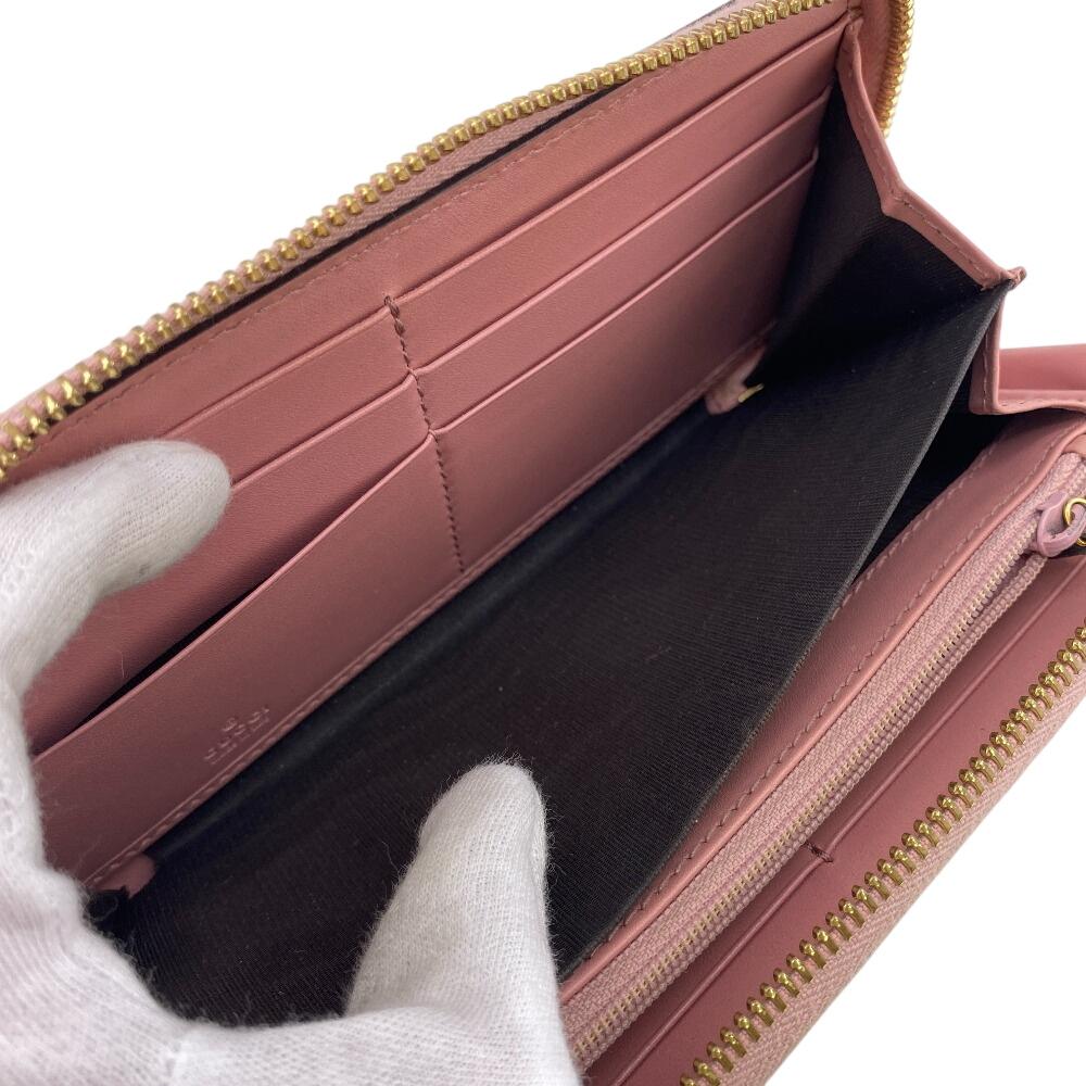 GUCCI 410102 Zip Around Guccisima leather Purse pink leather Women Used