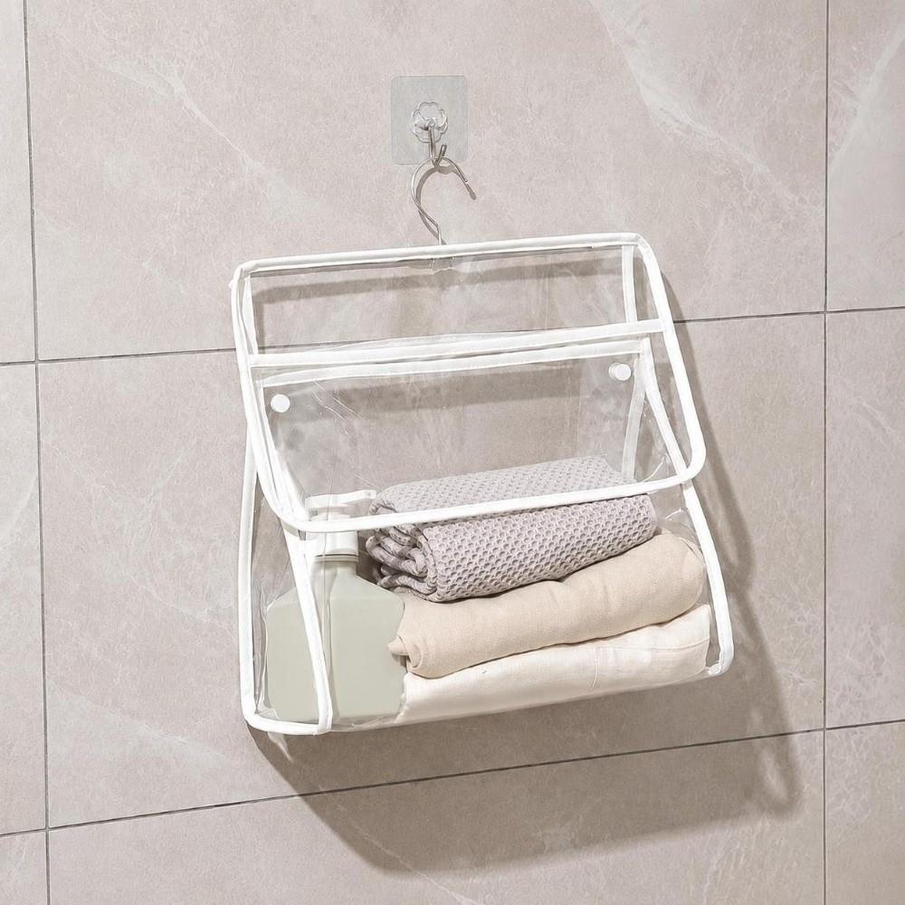 Touchscreen Phone Pocket Hanging Clothes Bag Transparent Garment Bag Shower Essentials
