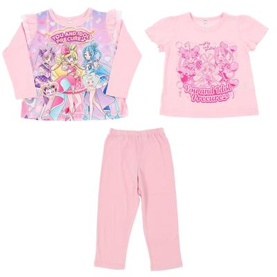 Bandai Kimi to Idol Strick-Pyjama Muster A 572 Rosa [Airin] PreCure Leuchtet! 2-Oberteile-Set, (Größen 100cm/110cm/120cm/130cm), Mädchen ' (Rosa/Lavendel)