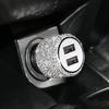 Car Decoration Car Styling Diamond Auto Parts Fashion Diamond Car Charger 3-in-1 5V 2.1A Dual Port Quick Adapter