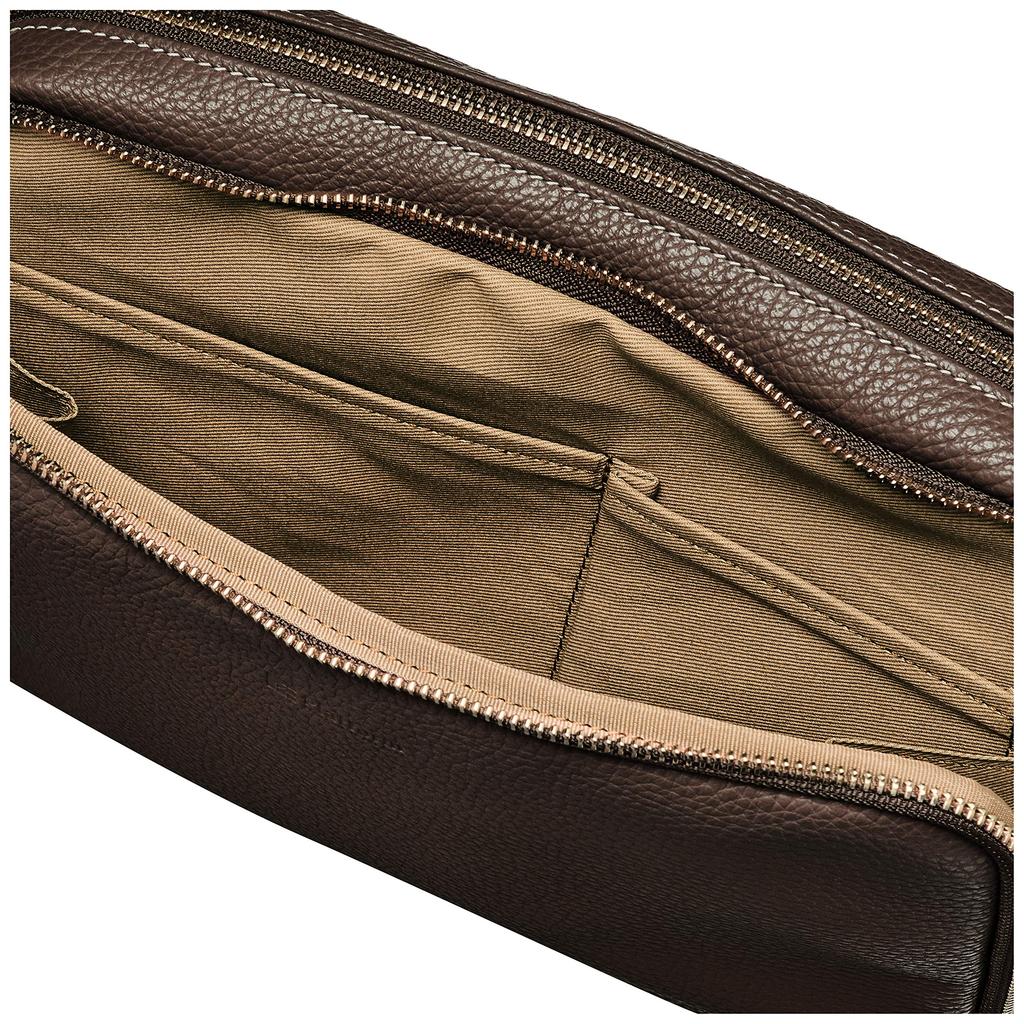 Marco Platform Shoulder Bag, Water-Repellent Italian Leather, 2-Way, Men's, Chocolate