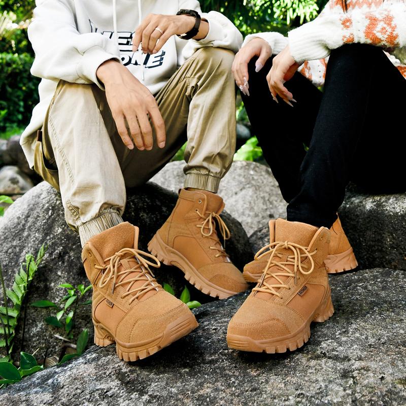 Fashion Outdoor Boots Couples Training Work Boots High-top Hiking Sports Shoes Field Practice Shoes Battlefield Combat Boots