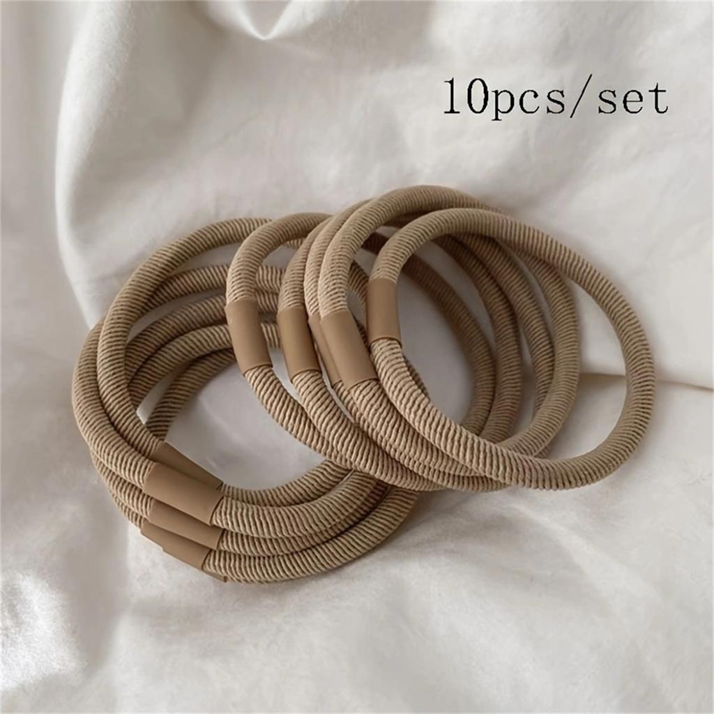 10pcs fashionable and simple hair ties - highly elastic and durable rubber bands - ponytail clips - women's hair accessories