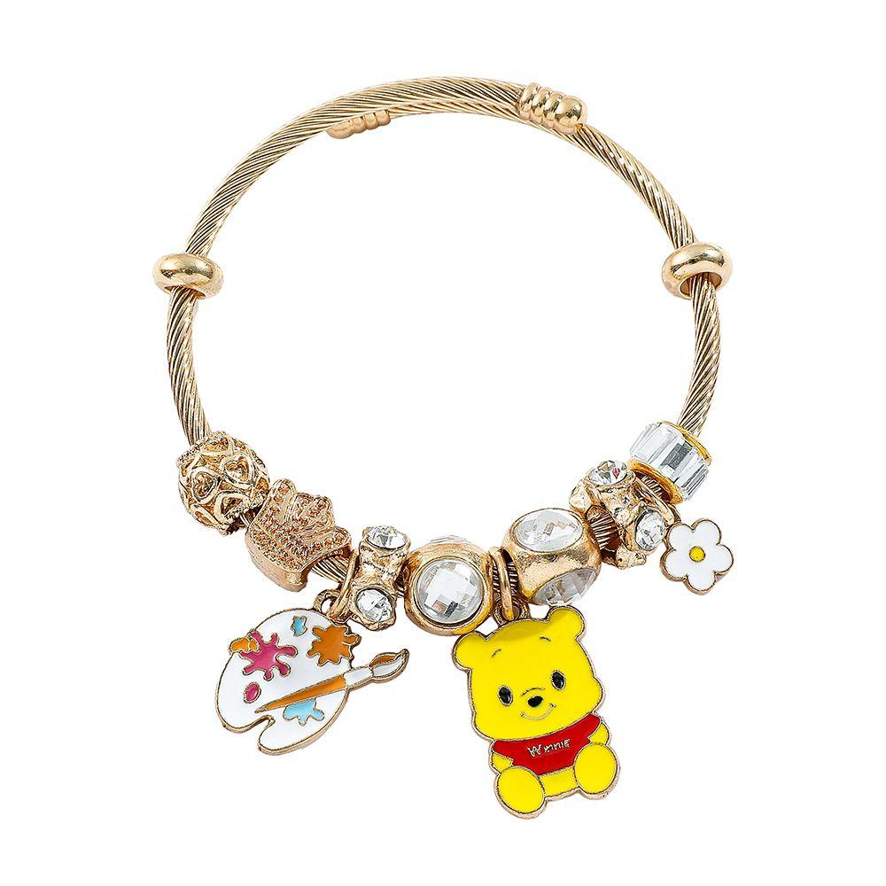 Winnie The Pooh Cartoon Peripheral Cartoon Bracelet Beaded Diy Jewelry Couple Cartoon Accessories Niche Children's Gifts