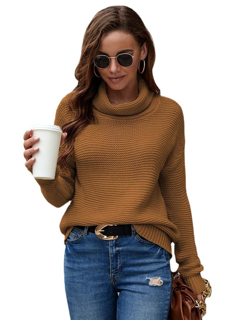 Women's Autumn and Winter Long-sleeved Versatile Knitted Sweater Top Multi-color