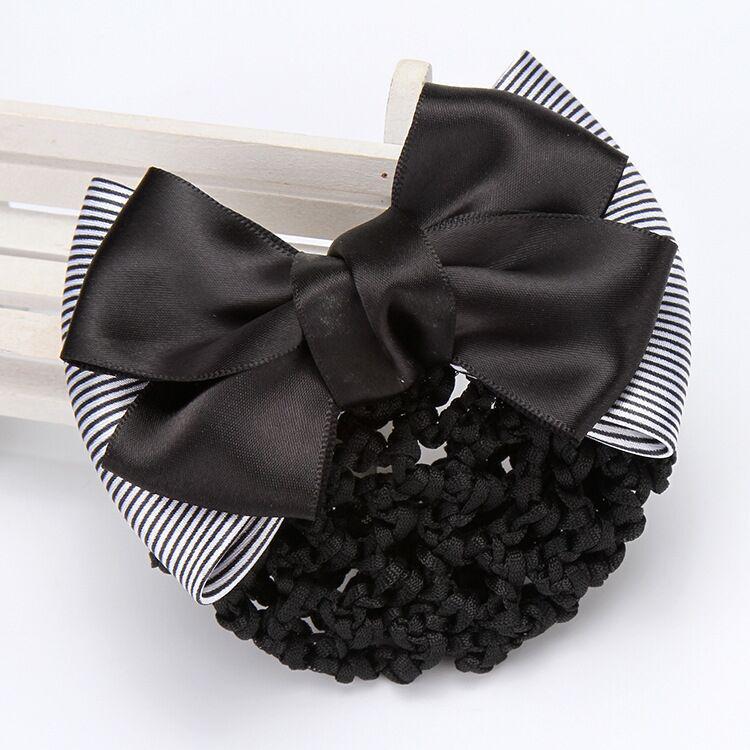 Korean Style Professional Hair Snood: Bow Hair Clip for Waitresses, Nurses, Hotel Staff, and Flight Attendants