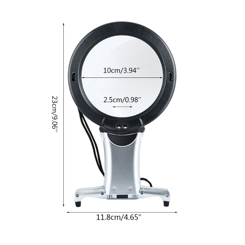 2x 6x Led Hands Free Lighted Magnifying Glass Neck Hanging Desktop Tool For Seniors Sewing Cross Stitch Embroidery