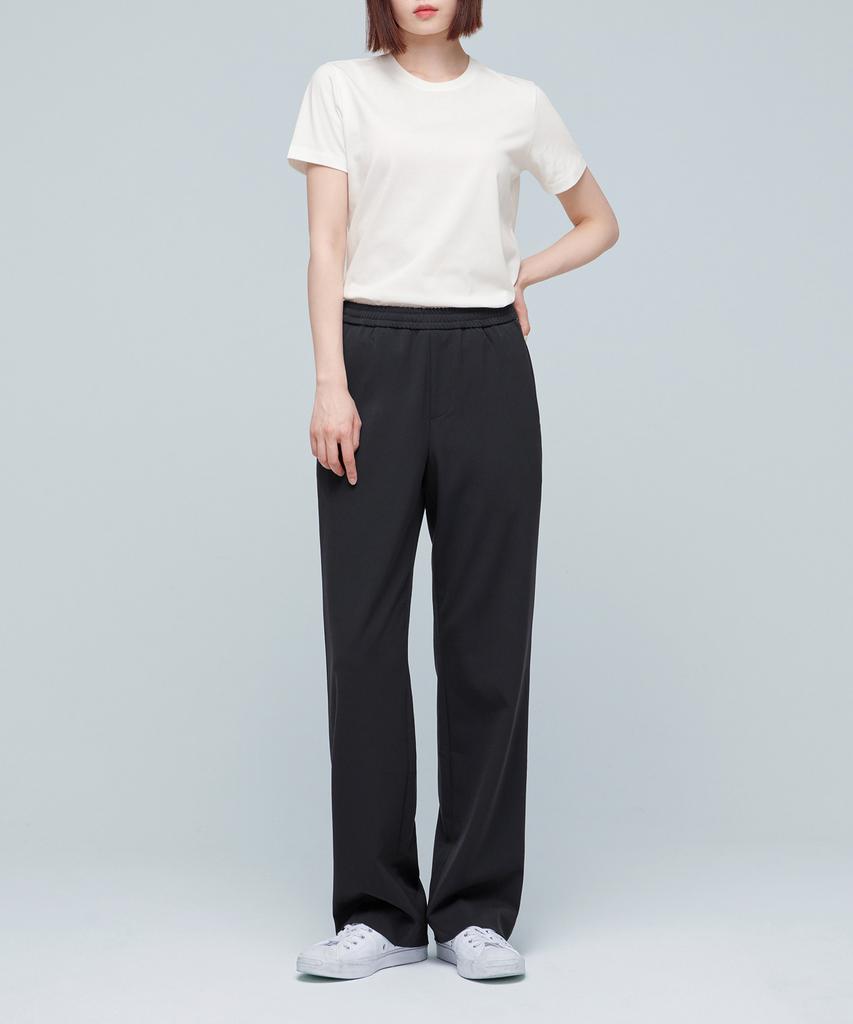 MUSINSA STANDARD Genderless Wide Banding Slacks [Dark Gray]