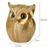 Moderne stilig Lucky Owl Resin kunstfigur (gylden), 1 stk