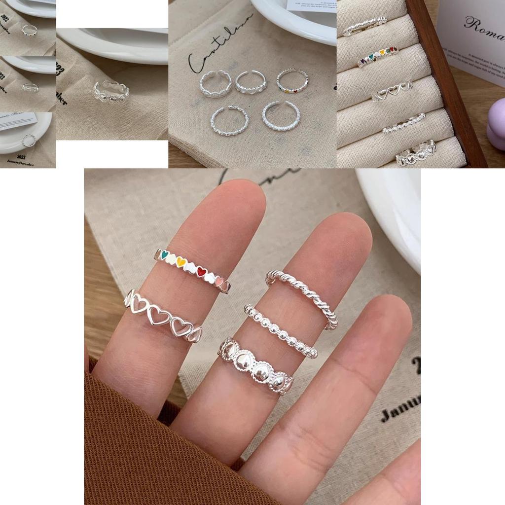 Exquisite Heart Ring For Women Adjustable Open Design Trendy Korean Style Fashion Jewelry