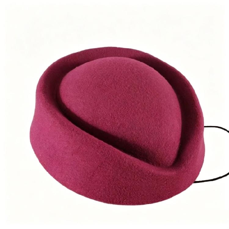Classical French Flight Attendant Hat Polyester Stewardess Costume Accessoris Women Winter Fashion Headwear