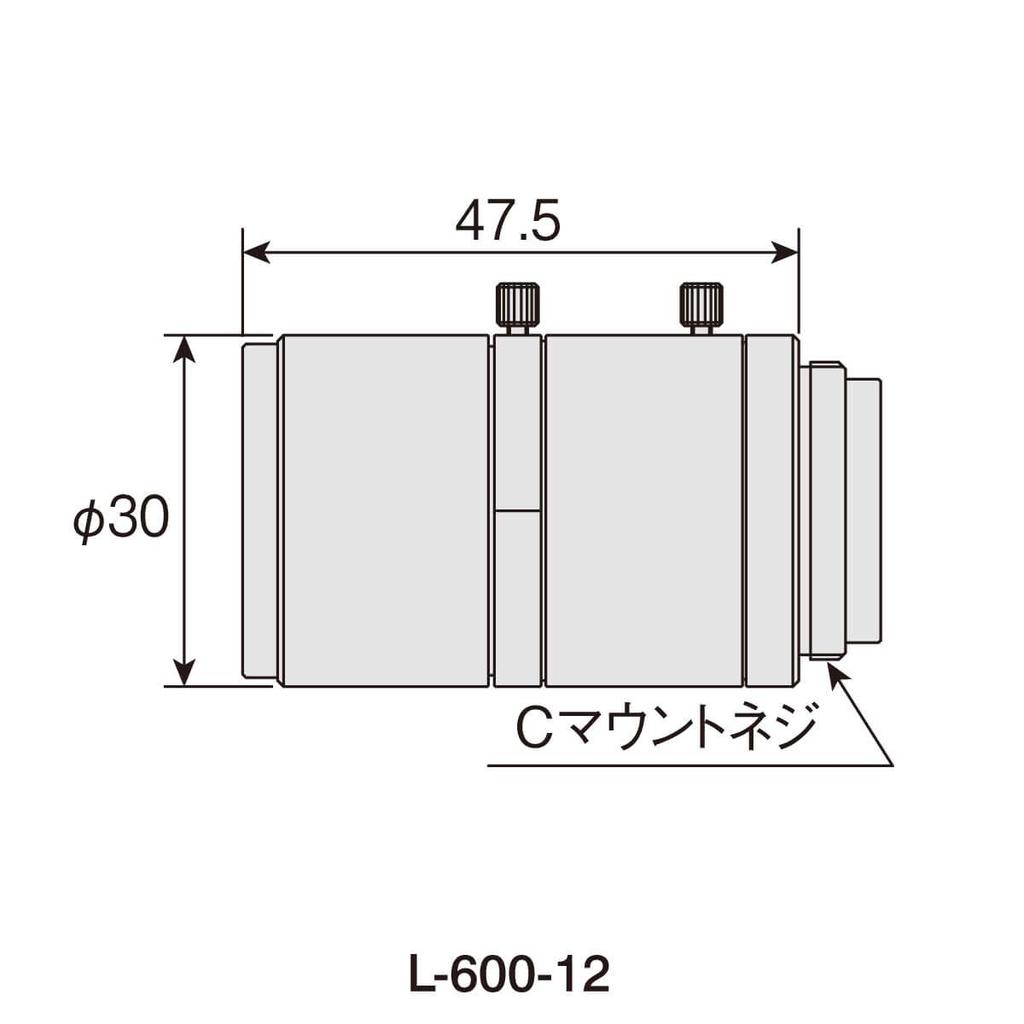 HOZAN Fixed Focal Length Adjustable Working Distance for Working L-600-12 Lens, (12mm Equivalent), Magnification, C-Mount, Distance 100mm-