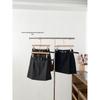 Grey Wool High-Waist Belted Short Skirt for Women - Spring/Autumn Korean Style, Hip-Hugging and Anti-Exposure Design