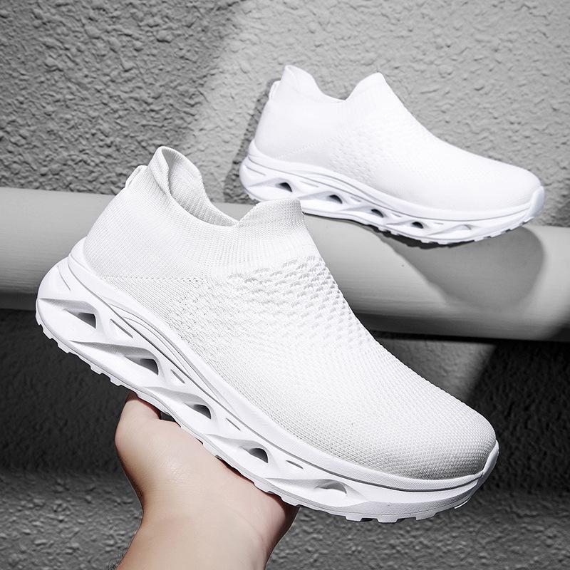 Wide head wide last socks shoes women's shoes autumn new casual sports shoes couple knitted lightweight running shoes big