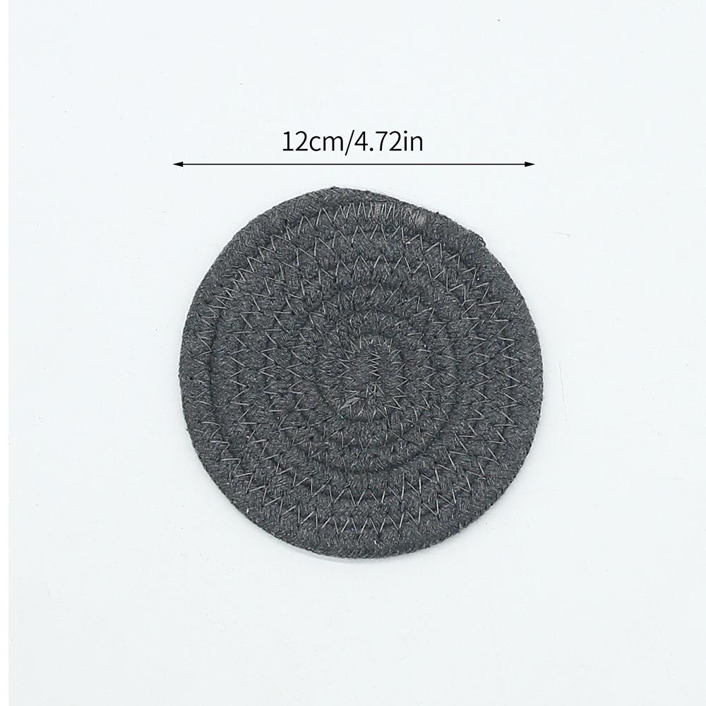 1PC Cotton Thread Cup Mat 12cm Round Coaster Knitting Table Mat Pot Holder Coffee Drink Tea Cup Woven Anti-Scalding Mat