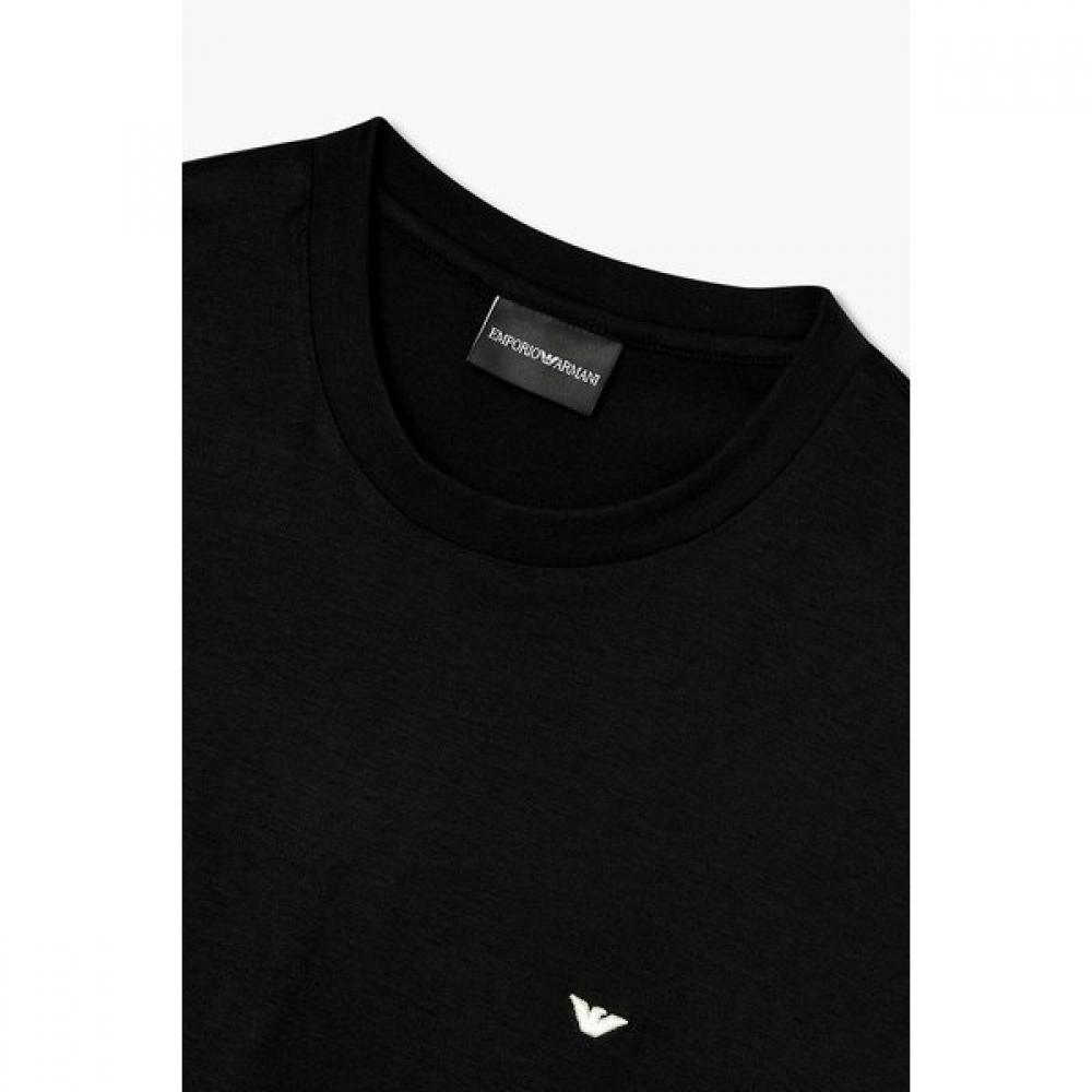 Emporio Armani 26 S S Men Eagle Embroidered Lyocell T ShirT  A516126027 