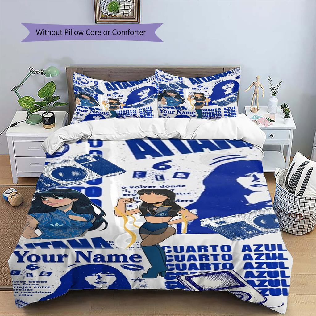 Aitana Custom Name Pattern Bedding,Quilt Set Quilt Cover Pillowcase Home Birthday Gift(1 * Duvet Cover + 2 * Pillowcase, Without Core)
