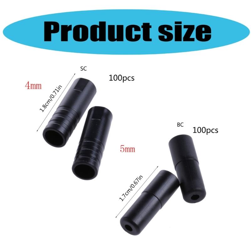 100 Stück Fahrrad Schalthebelkabel Endkappe Fahrrad Schaltwerk Schalthebelkabel Draht Endkappe Fahrrad Bremskabel Hülle Aderendhülse Endkappe