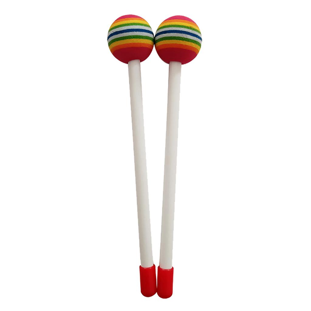 2 Pcs Kids Drumsticks Bright Color Pleasant Sound Plastic Hand Percussion Drum Stick for Music Education Entertainment