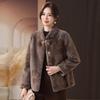 Elegant Faux Mink Velvet Autumn/Winter Coat for Middle-Aged Women