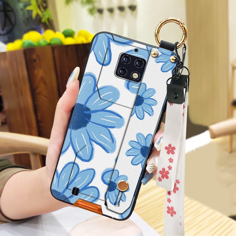 Phone Holder Wristband Phone Case For Oukitel WP6 Oil Painting Soft Case Fashion Design Protective Kickstand Anti-knock